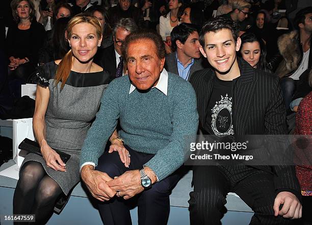 Andrea Wynn, Steve Wynn and Nick Hissom attend Zang Toi during Fall 2013 Mercedes-Benz Fashion Week at The Stage at Lincoln Center on February 13,...