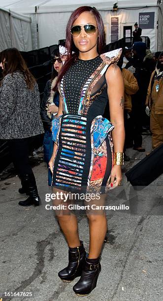 Rapper-songwriter/actress Eve attends Fall 2013 Mercedes-Benz Fashion Show at The Theater at Lincoln Center on February 13, 2013 in New York City.