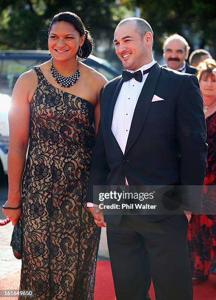 Valerie Adams and Jeremy Lee attends the 2013 Halberg Awards at Vector Arena on February 14, 2013 in Auckland, New Zealand.