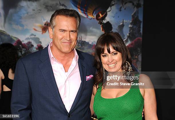 Actor Bruce Campbell and Ida Gearon attend the world premiere of Disney's "OZ The Great And Powerful" at the El Capitan Theatre on February 13, 2013...