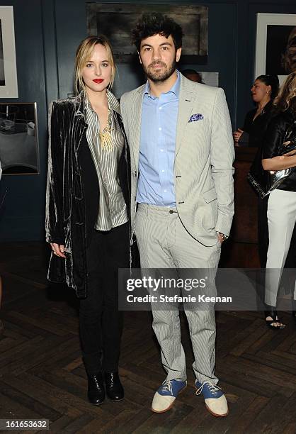 Actress Dakota Johnson and actor Jordy Masterson attend Tommy Hilfiger New West Coast Flagship Opening After Party at a Private Club on February 13,...