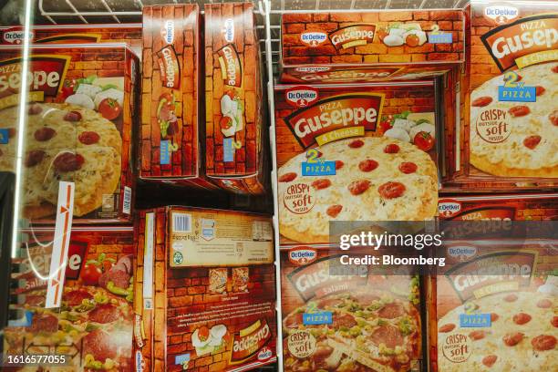 Frozen pizzas inside Biedronka supermarket, operated by Jeronimo Martins SGPS SA, in Warsaw, Poland, on Tuesday, Aug. 22, 2023. Polish inflation...