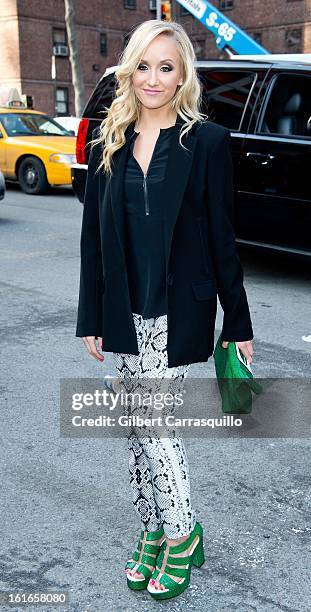 Gymnast Nastia Liukin attends Fall 2013 Mercedes-Benz Fashion Show at The Theater at Lincoln Center on February 13, 2013 in New York City.