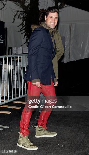 Dancer Maksim Chmerkovskiy attends Fall 2013 Mercedes-Benz Fashion Show at The Theater at Lincoln Center on February 13, 2013 in New York City.