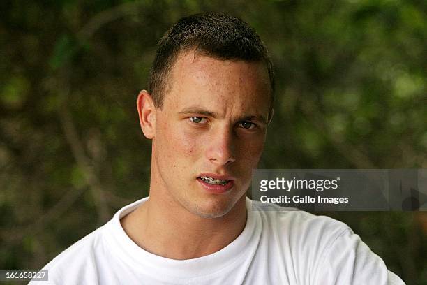 January 2005: Portrait of South African double-amputee sprinter Oscar Pistorius.