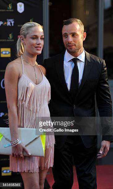 Oscar Pistorius and Reeva Steenkamp at the Feather Awards on November 4, 2012 in Johannesburg, South Africa.
