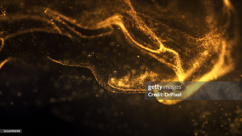 Blurry Glowing Golden Particles
