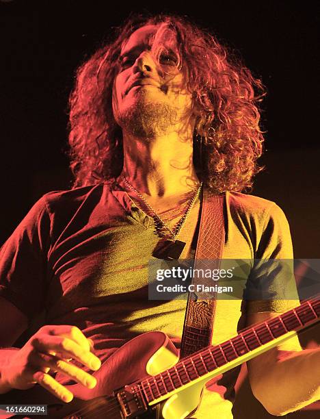 Musician Chris Cornell of Soundgarden performs at The Fox Theatre on February 12, 2013 in Oakland, California.