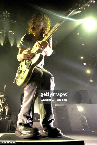 Musician Chris Cornell of Soundgarden performs at The Fox Theatre on February 12, 2013 in Oakland, California.