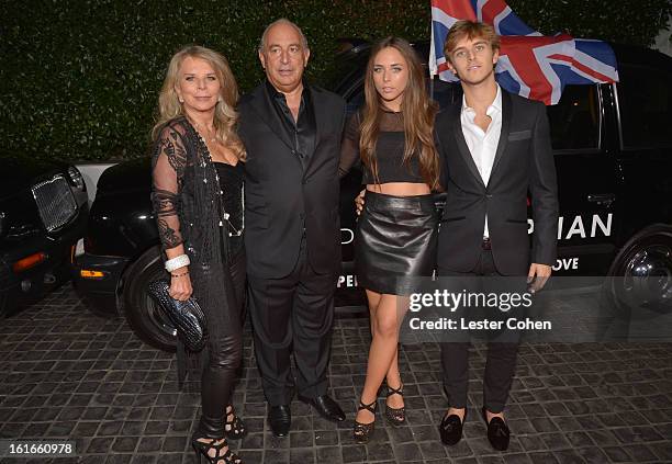 Lady Tina Green, proprietor Sir Philip Green, Chloe Green and Brandon Green arrive at the Topshop Topman LA Opening Party at Cecconi's West Hollywood...