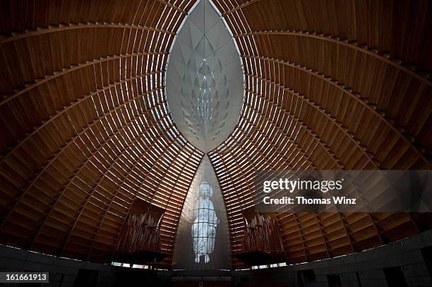 interior  of "christ of light" cathedral - oakland california stock pictures, royalty-free photos & images