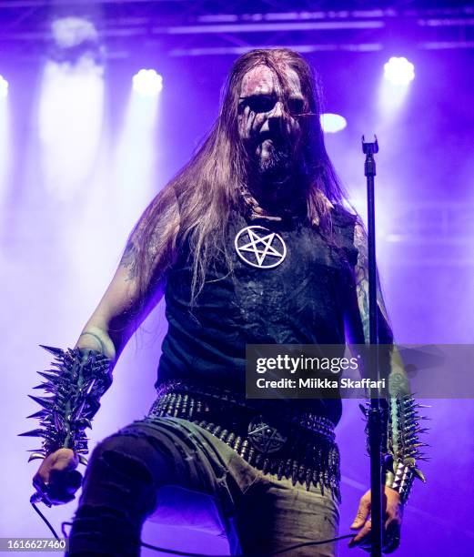 Necrosis of Chamber of Unlight performs live at the Hellsinki Metal Festival 2023 at Nordis on August 11, 2023 in Helsinki, Finland.