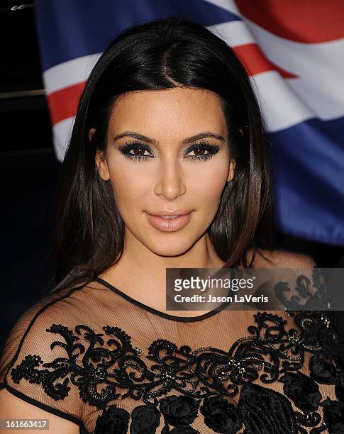 Kim Kardashian attends the Topshop Topman LA flagship store opening party at Cecconi's Restaurant on February 13, 2013 in Los Angeles, California.