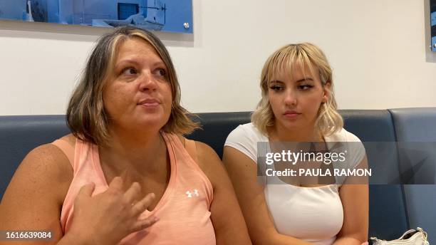 Heather MacKay and daughter Meliah MacKay speak to AFP in Kelowna, British Columbia, Canada, on August 21, 2023. The MacKay family packed hastily as...