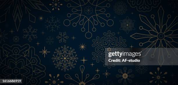 christmas snowflake background. editable line snowflakes - christmas background vector stock illustrations