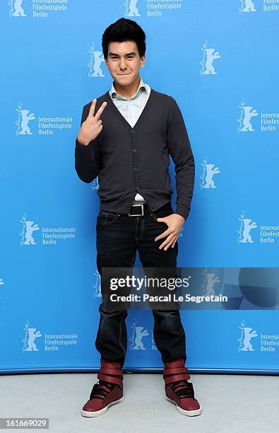 Actor Mukhtar Anadassov attends the 'Harmony Lessons' Photocall during the 63rd Berlinale International Film Festival at the Grand Hyatt Hotel on...