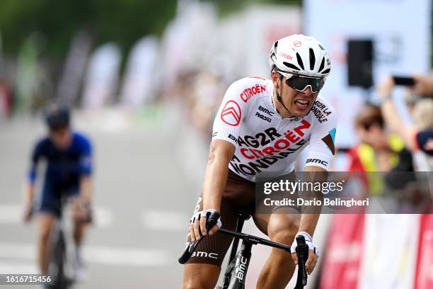 Benoît Cosnefroy of France and Ag2R Citroën Team crosses the finish line as second place during the 56th Tour du Limousin-Perigord - Nouvelle...