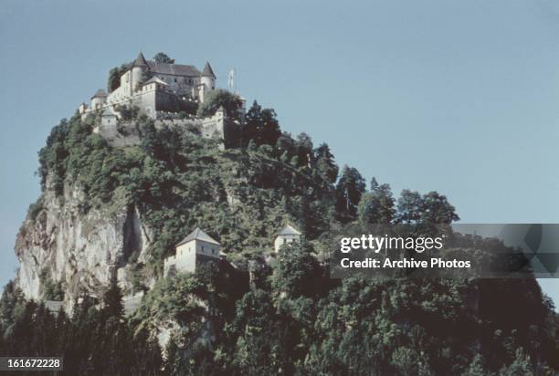 Hochosterwitz Castle, a medieval castle in Carinthia, Austria, circa 1960.