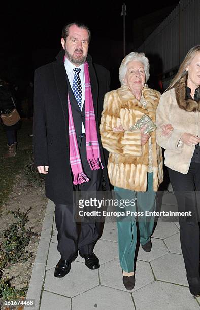 Princess Letizia's father Jesus Ortiz and grandmother Menchu Alvarez are seen on February 13, 2013 in Madrid, Spain.