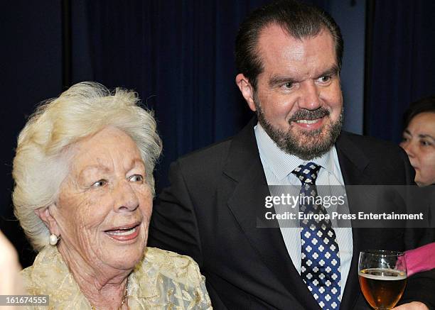 Princess Letizia's father Jesus Ortiz and grandmother Menchu Alvarez attend the National Radio Awards 2013 on February 13, 2013 in Madrid, Spain.