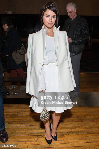 Miroslava Duma attends Philosophy By Natalie Ratabesi during fall 2013 Mercedes-Benz Fashion Week on February 13, 2013 in New York City.