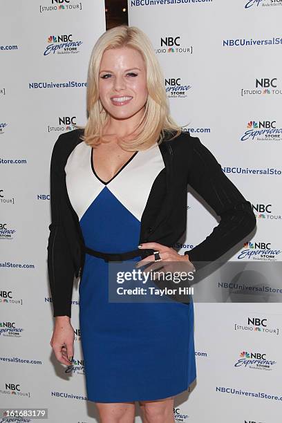 Actress Megan Hilty attends the "Bombshell" The Complete Cast Recording Of "Smash" Press Preview at NBC Experience Store on February 13, 2013 in New...