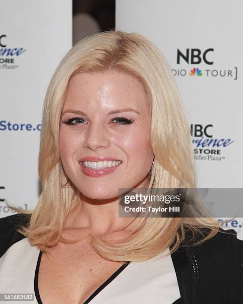 Actress Megan Hilty attends the "Bombshell" The Complete Cast Recording Of "Smash" Press Preview at NBC Experience Store on February 13, 2013 in New...