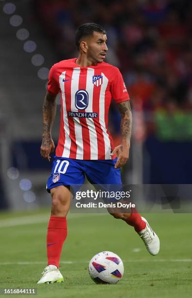 Angel Correa of Atletico de Madrid controls the ball during the LaLiga EA Sports match between Atletico Madrid and Granada CF at Civitas...