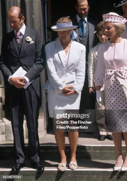 The Duke of Kent, Lady Helen Windsor, Prince Michael of Kent, Lord Nicholas Windsor and The Duchess of Kent attending the wedding of James Ogilvy to...