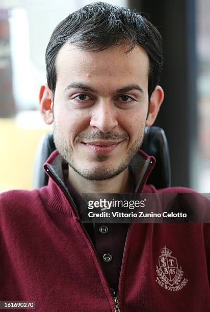 Paralympian Greg Polychronidis attends a portrait session during the 63rd Berlinale International Film Festival at Glashuette Lounge on February 14,...