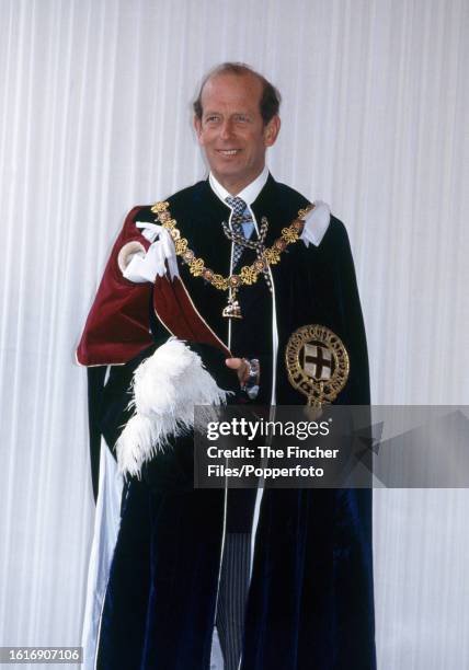 Duke Robe Knight of the Garter, The Duke of Kent, wearing the robes of the ...