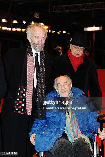 Actor Jonathan Pryce, director George Sluizer and festival director Dieter Kosslick attend the 'Dark Blood' Premiere during the 63rd Berlinale...