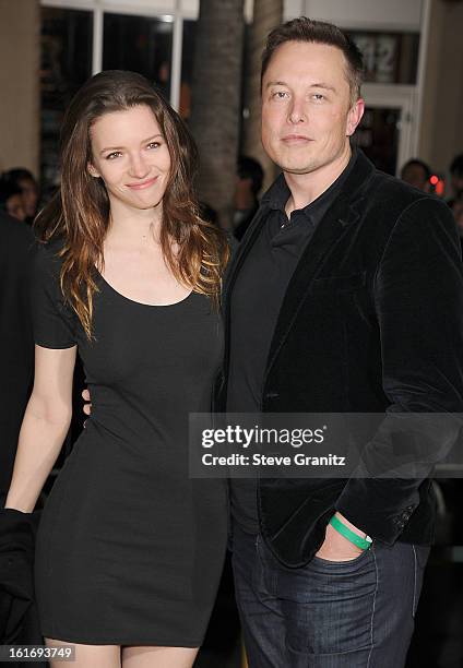 Talulah Riley and Elon Musk arrives at the "OZ The Great And Powerful" - Los Angeles Premiere at the El Capitan Theatre on February 13, 2013 in...