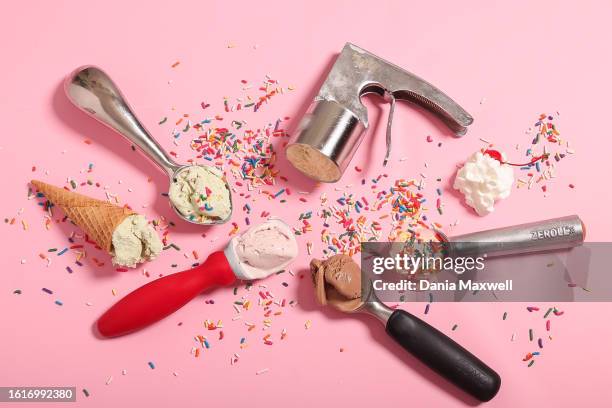 Los Angeles, CA Spring Chef, "ergonomic" Midnight Scoop, Thrifty, Zeroll an Sumo Ice cream scoops are seen at a studio on Wednesday, Aug. 9, 2023 in...