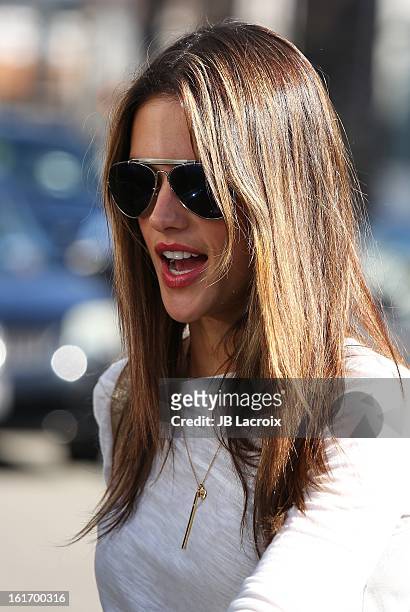 Alessandra Ambrosio is seen on February 14, 2013 in Los Angeles, California.