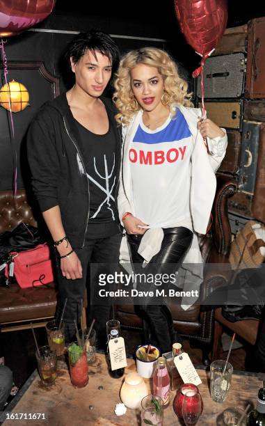 Natt Weller and Rita Ora attend The Rum Kitchen's Valentine's Speed Dating with The Village Bicycle on February 14, 2013 in London, England.