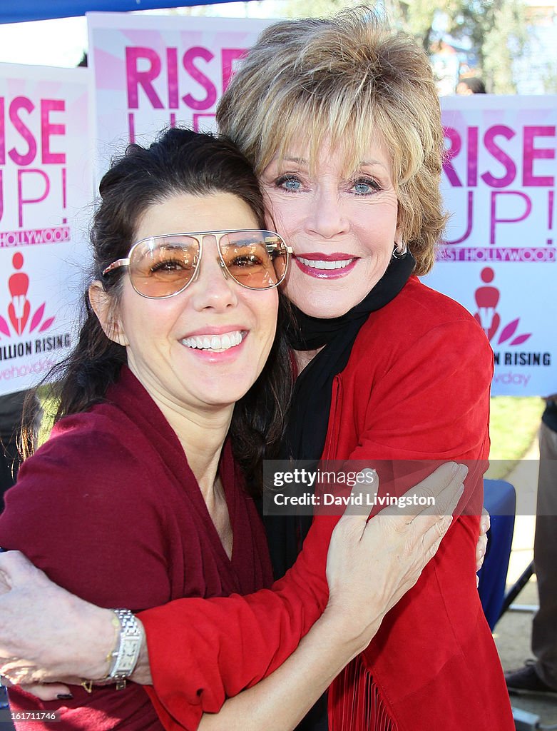 Jane Fonda Helps Kick-Off One Billion Rising In West Hollywood