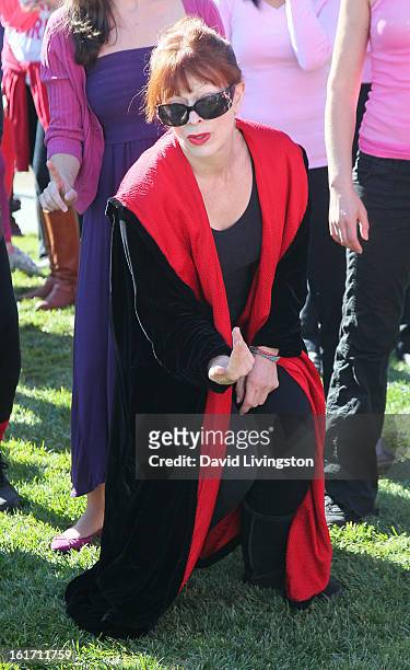 Actress Frances Fisher attends the kick-off for One Billion Rising in West Hollywood on February 14, 2013 in West Hollywood, California.