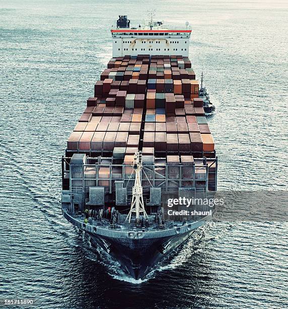 container ship bound for port - halifax winter stock pictures, royalty-free photos & images