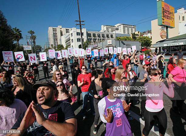 General view at the kick-off for One Billion Rising in West Hollywood on February 14, 2013 in West Hollywood, California.