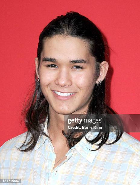 Actor Booboo Stewart arrives at the Los Angeles Premiere 'Warm Bodies' at ArcLight Cinemas Cinerama Dome on January 29, 2013 in Hollywood, California.