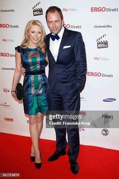 Anna Ewelina and Stefan Kiwit attend the 5th '99Fire-Films-Award' - Red Carpet Arrivals at the Admiralspalast on February 14, 2013 in Berlin, Germany.