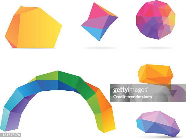 colorful polygonal abstract elements - refraction stock illustrations