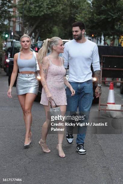 Lottie Moss and Adam Collard seen filming Celebs Go Dating on August 15, 2023 in London, England.
