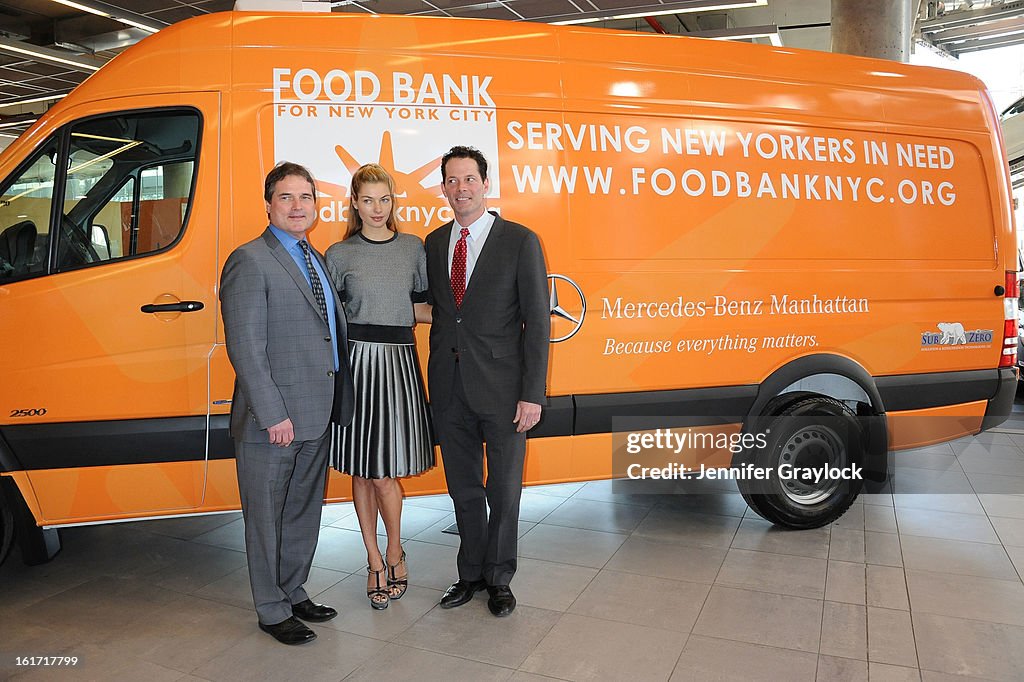 Model Jessica Hart Unveils Food Bank For New York City's Sprinter Van Donated By Mercedes-Benz Manhattan