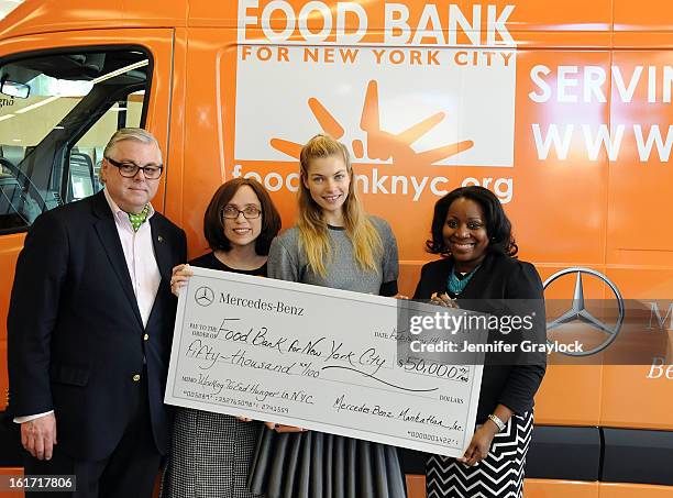 Ken Fox, CDO Food Bank for New York City Alyssa Herman, Model Jessica Hart and CEO and President Food Bank for New York City Margarette Purvis...