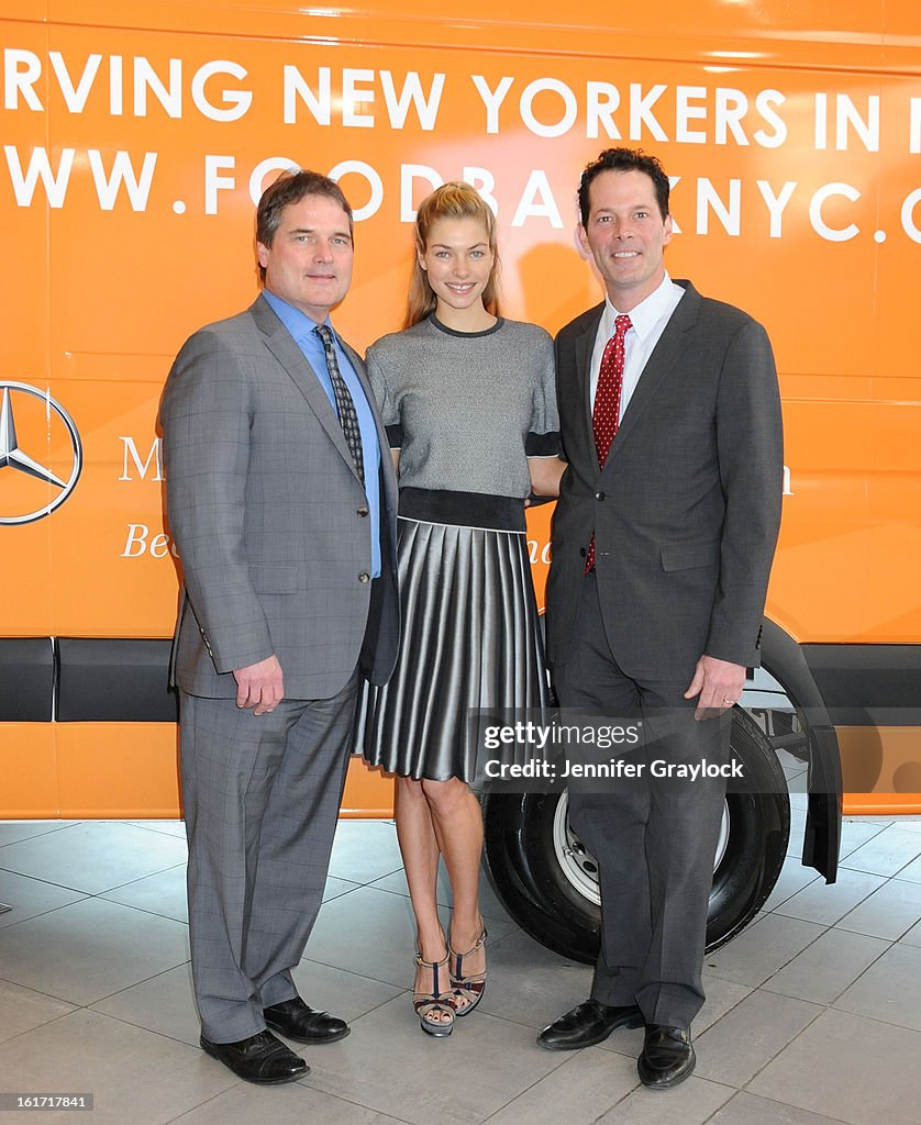 Model Jessica Hart Unveils Food Bank For New York City's Sprinter Van Donated By Mercedes-Benz Manhattan