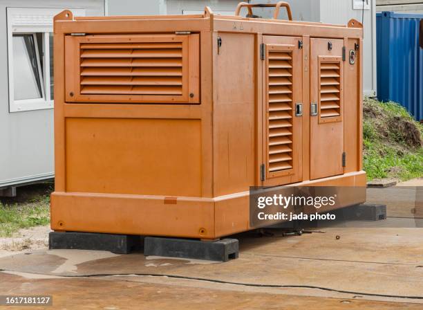 orange diesel generator - power supply stock pictures, royalty-free photos & images