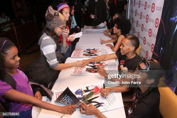 Target and Mindless Behavior celebrate Target exclusive deluxe edition of "All Around The World" in New York, Tuesday Feb. 14.