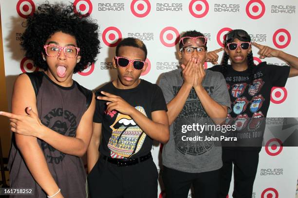 Target and Mindless Behavior celebrate Target exclusive deluxe edition of "All Around The World" in New York, Tuesday Feb. 14.